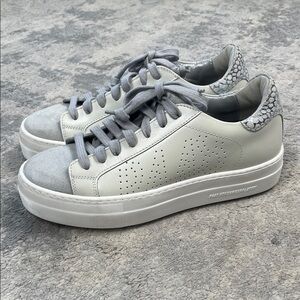 New P448 White Thea Sneakers Leather Platform Streetwear Skater Sz 35